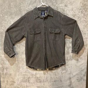 Roundtree & yorke mens medium gray denim shacket